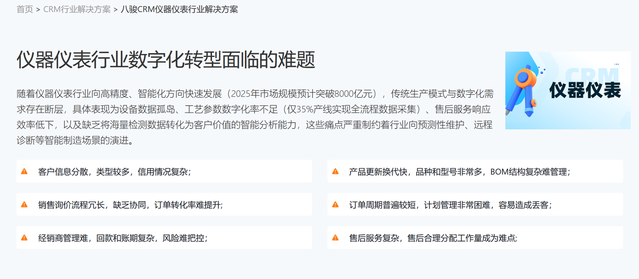 儀器(qi)儀表製(zhi)造(zao)齊(qi)業如何選對CRM？